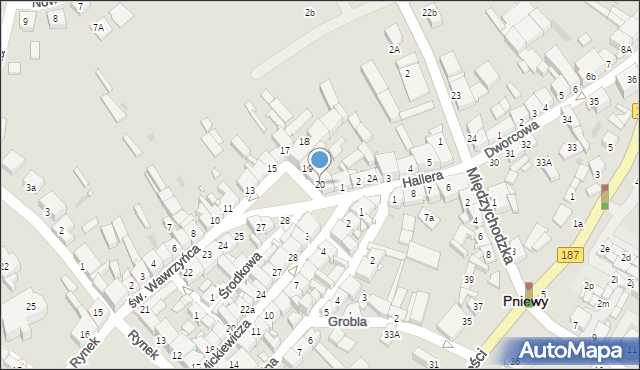 Pniewy, św. Wawrzyńca, 20, mapa Pniewy