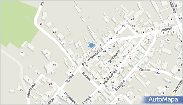 Pniewy, św. Wawrzyńca, 5, mapa Pniewy