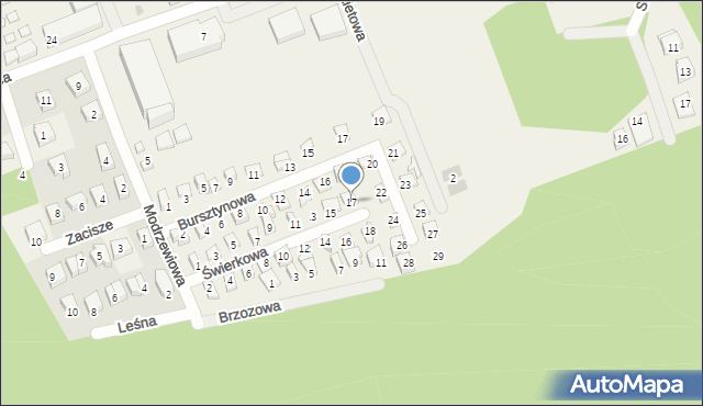 Poddąbie, Świerkowa, 17, mapa Poddąbie