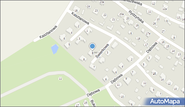 Poniec, Świerkowa, 6, mapa Poniec