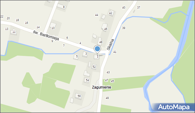 Poręba Spytkowska, św. Bartłomieja, 1, mapa Poręba Spytkowska