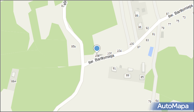 Poręba Spytkowska, św. Bartłomieja, 108, mapa Poręba Spytkowska