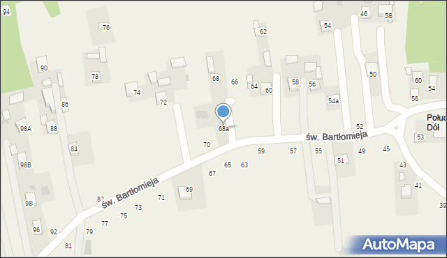 Poręba Spytkowska, św. Bartłomieja, 68a, mapa Poręba Spytkowska