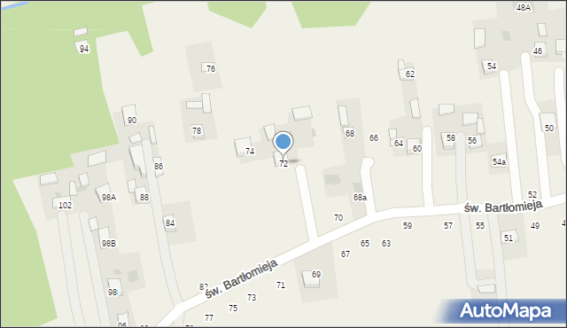 Poręba Spytkowska, św. Bartłomieja, 72, mapa Poręba Spytkowska