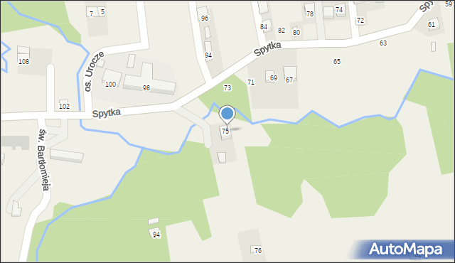 Poręba Spytkowska, św. Bartłomieja, 80, mapa Poręba Spytkowska