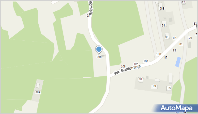 Poręba Spytkowska, św. Bartłomieja, 95b, mapa Poręba Spytkowska
