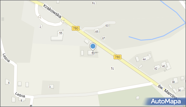 Poręba Żegoty, św. Marcina, 53, mapa Poręba Żegoty