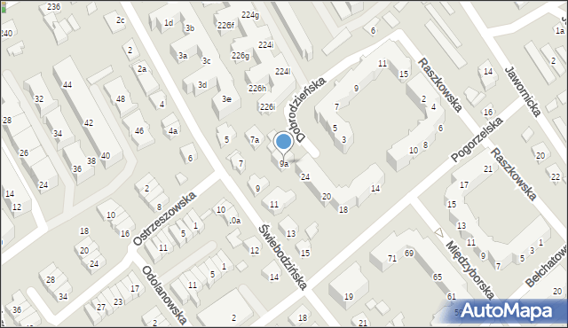 Poznań, Świebodzińska, 9a, mapa Poznania