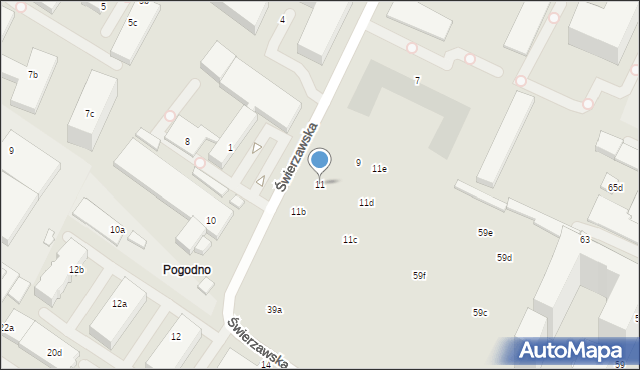 Poznań, Świerzawska, 11, mapa Poznania