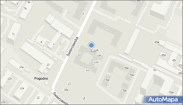 Poznań, Świerzawska, 11f, mapa Poznania