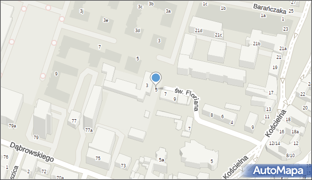 Poznań, św. Floriana, 5, mapa Poznania