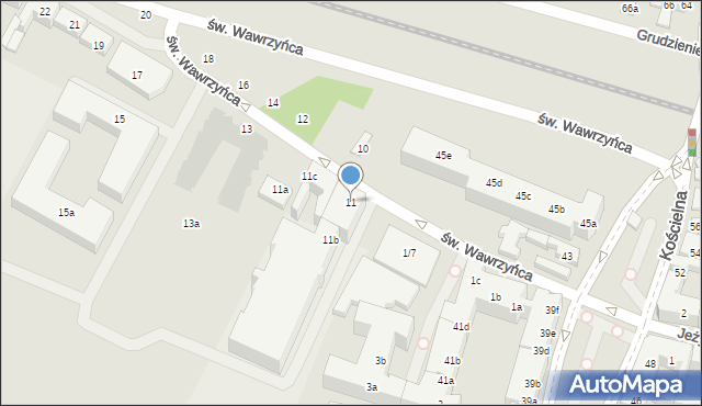 Poznań, św. Wawrzyńca, 11, mapa Poznania