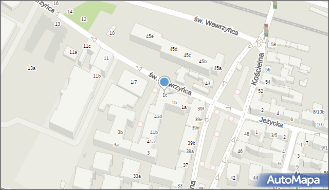 Poznań, św. Wawrzyńca, 1c, mapa Poznania