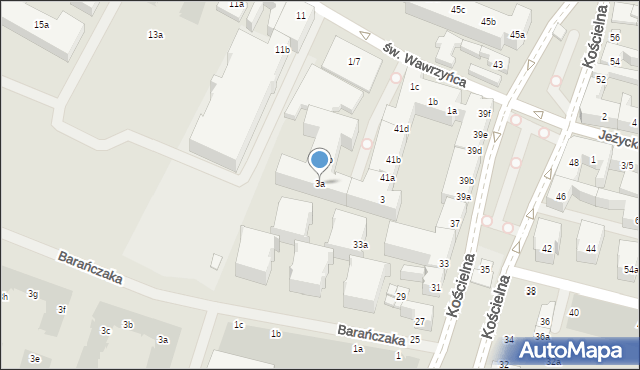 Poznań, św. Wawrzyńca, 3a, mapa Poznania