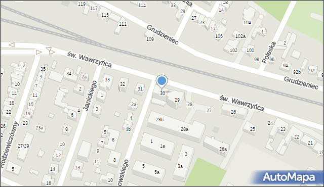 Poznań, św. Wawrzyńca, 30, mapa Poznania