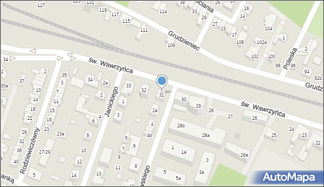 Poznań, św. Wawrzyńca, 31, mapa Poznania