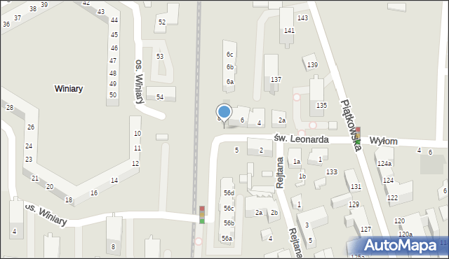 Poznań, św. Leonarda, 6cm, mapa Poznania