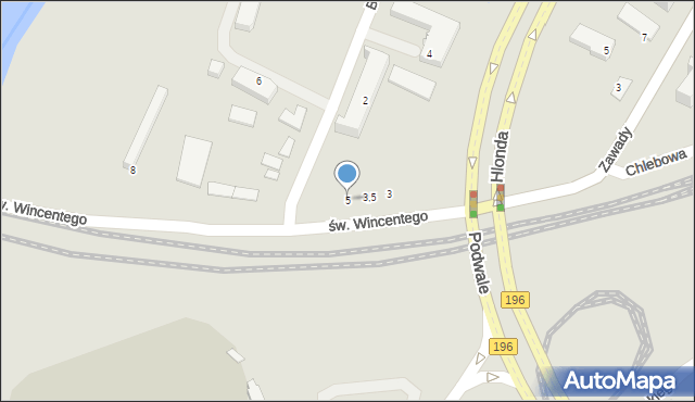 Poznań, św. Wincentego, 5, mapa Poznania
