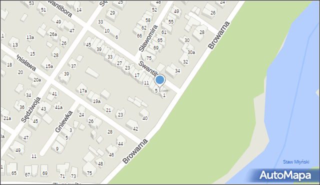 Poznań, Swantibora, 3, mapa Poznania