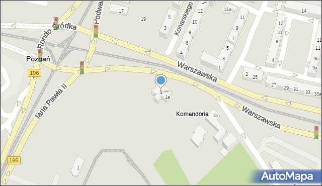 Poznań, Świętojańska, 1, mapa Poznania