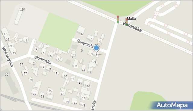 Poznań, Święciańska, 1, mapa Poznania