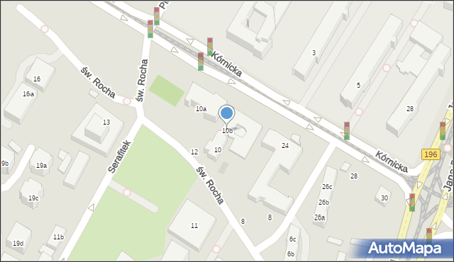 Poznań, św. Rocha, 10b, mapa Poznania