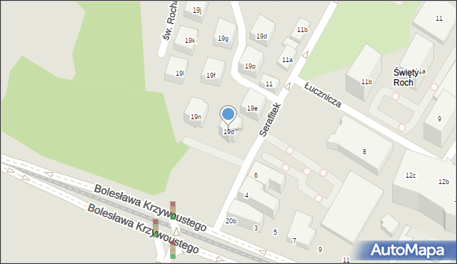 Poznań, św. Rocha, 19o, mapa Poznania