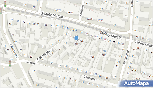 Poznań, Święty Marcin, 51a, mapa Poznania