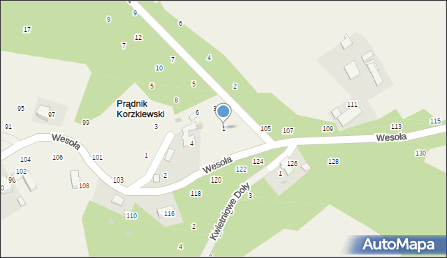 Prądnik Korzkiewski, Swawola, 1, mapa Prądnik Korzkiewski