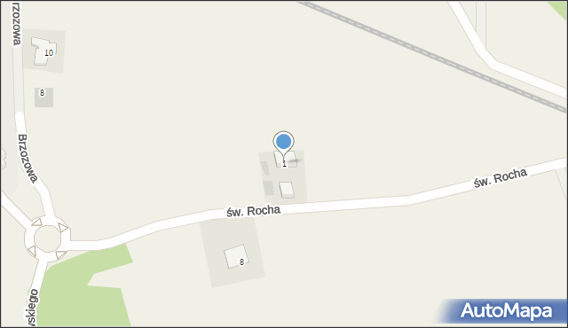 Pręgowo, św. Rocha, 1, mapa Pręgowo