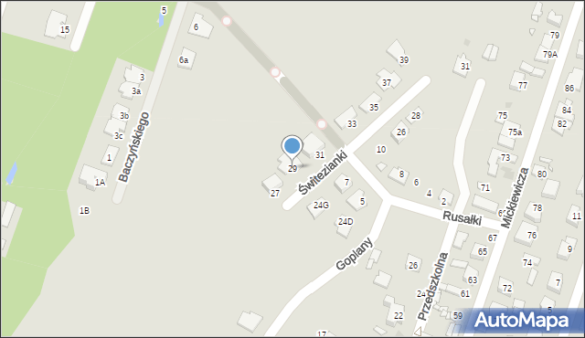 Pruszków, Świtezianki, 29, mapa Pruszków