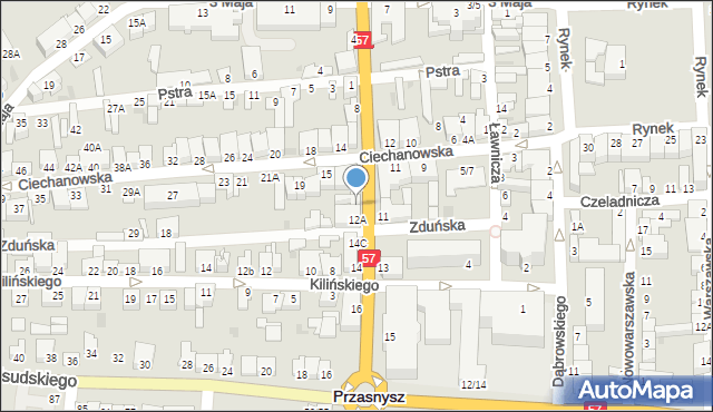 Przasnysz, św. Stanisława Kostki, 12b, mapa Przasnysz