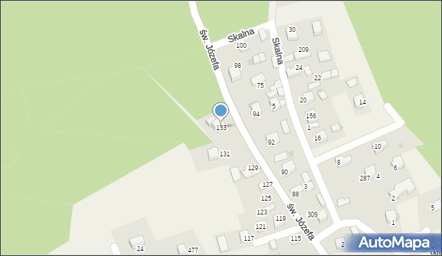 Przeginia Duchowna, św. Józefa, 133, mapa Przeginia Duchowna