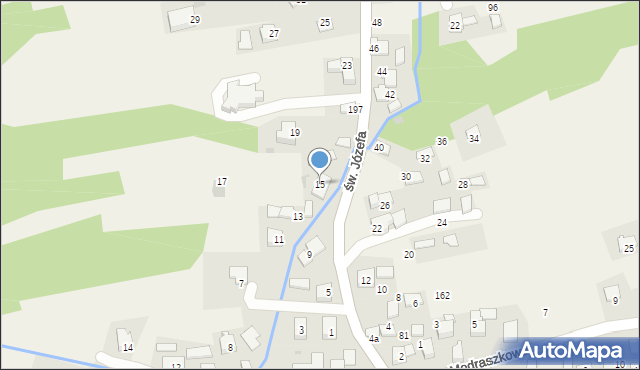 Przeginia Duchowna, św. Józefa, 15, mapa Przeginia Duchowna