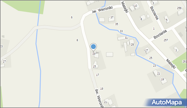 Przeginia Narodowa, św. Weroniki, 13, mapa Przeginia Narodowa