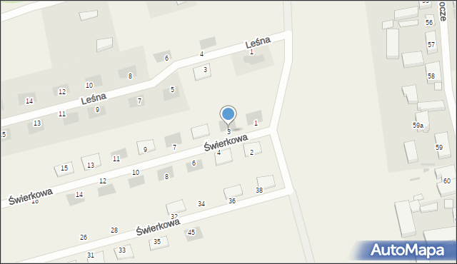 Przemocze, Świerkowa, 3, mapa Przemocze