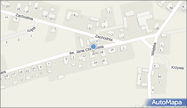 Przybyszewo, św. Jana Chrzciciela, 1C, mapa Przybyszewo