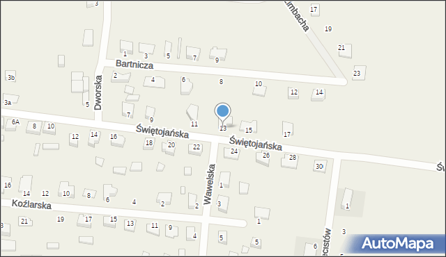 Przyprostynia, Świętojańska, 13, mapa Przyprostynia