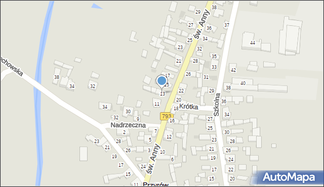 Przyrów, św. Anny, 13, mapa Przyrów