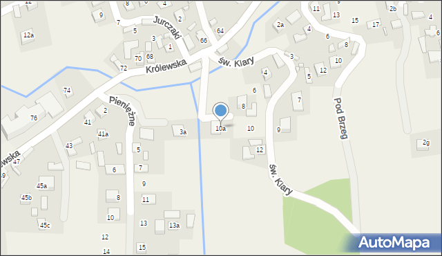 Przysietnica, św. Klary, 10a, mapa Przysietnica