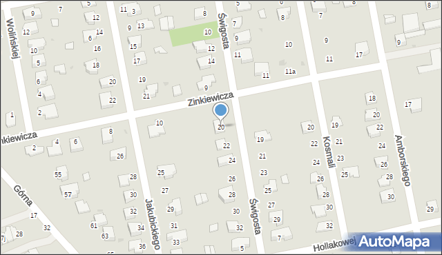 Puławy, Świgosta Franciszka, 20, mapa Puław