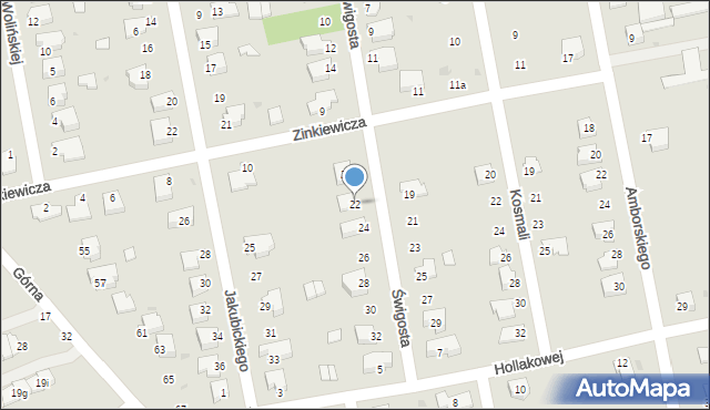 Puławy, Świgosta Franciszka, 22, mapa Puław