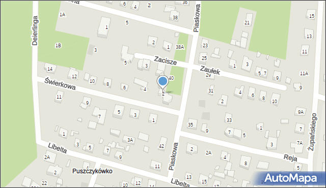 Puszczykowo, Świerkowa, 2, mapa Puszczykowo