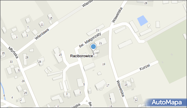 Raciborowice, św. Małgorzaty, 4, mapa Raciborowice