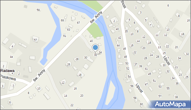 Radawa, św. Anny, 32, mapa Radawa