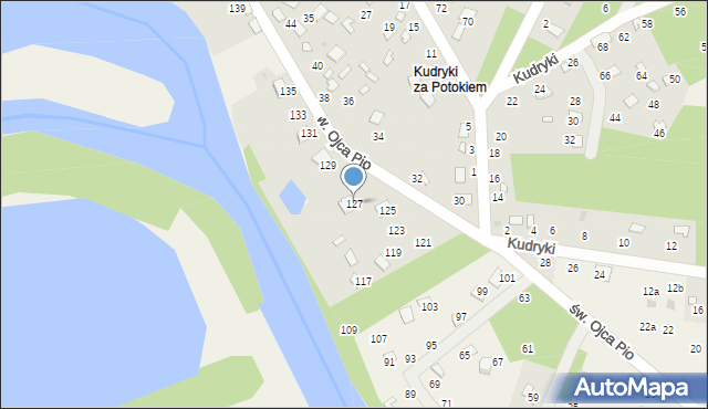 Radawa, św. Ojca Pio, 127, mapa Radawa