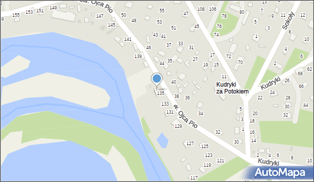 Radawa, św. Ojca Pio, 137, mapa Radawa