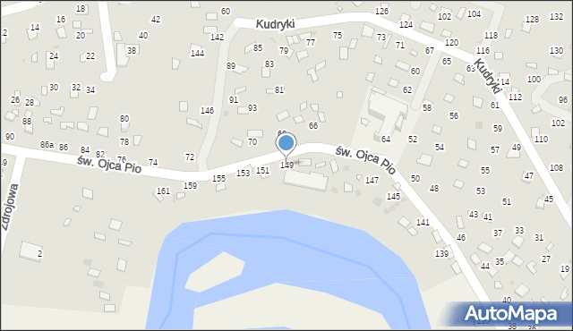 Radawa, św. Ojca Pio, 149, mapa Radawa