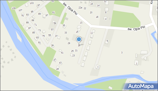 Radawa, św. Ojca Pio, 19, mapa Radawa