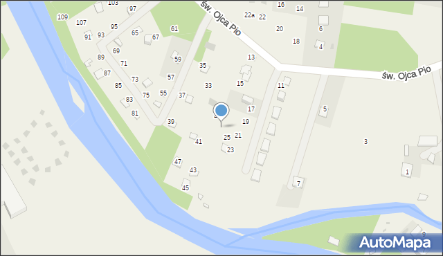 Radawa, św. Ojca Pio, 27, mapa Radawa